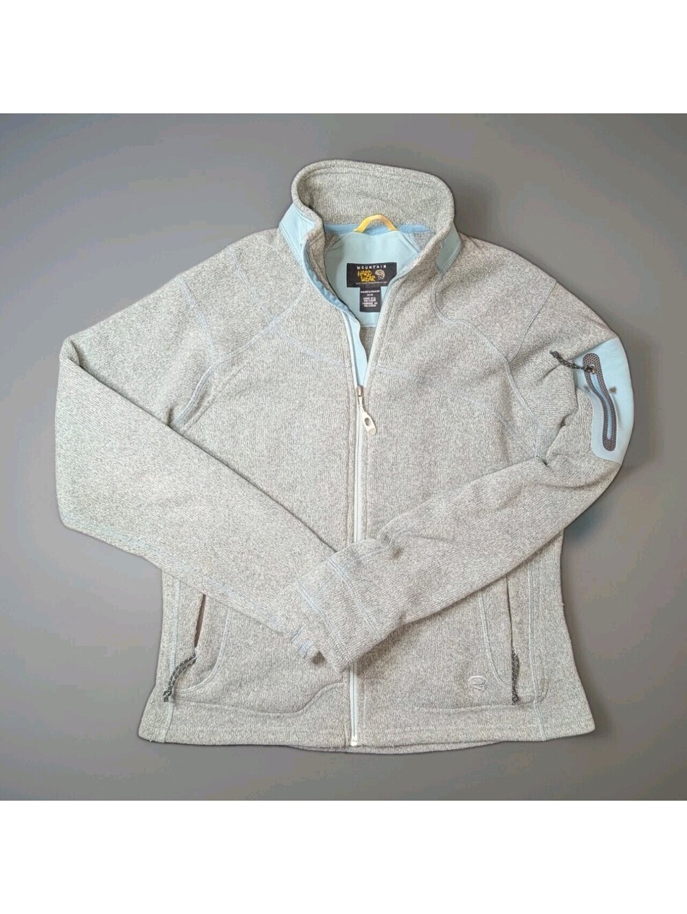 Women's Mountain Hardware Full Zip Polartec Fleece Jacket Medium Gray Blue